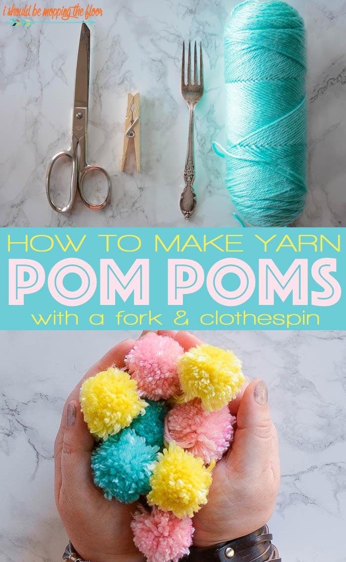 How to Make Yarn Pom Poms  i should be mopping the floor