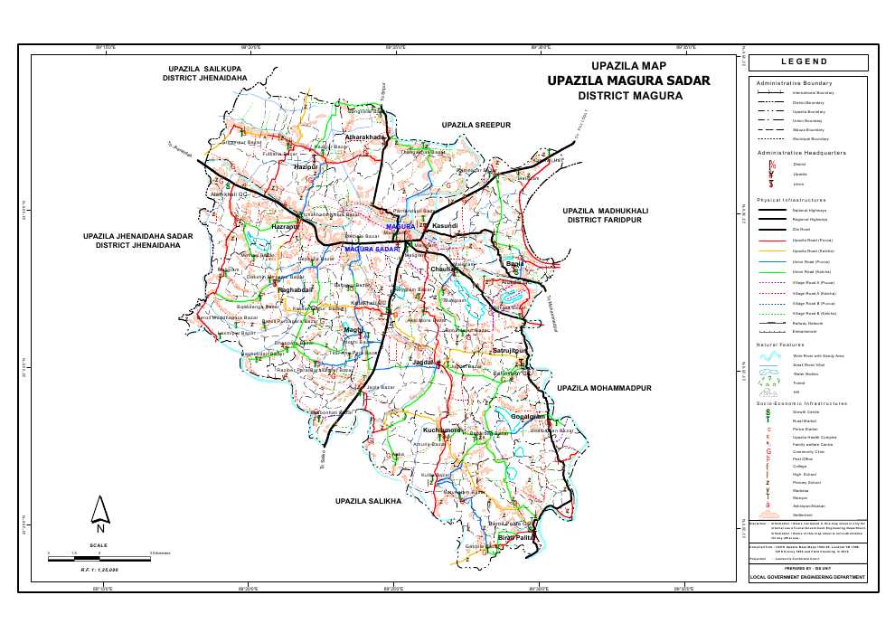 Magura Sadar Upazila Map Magura District Bangladesh