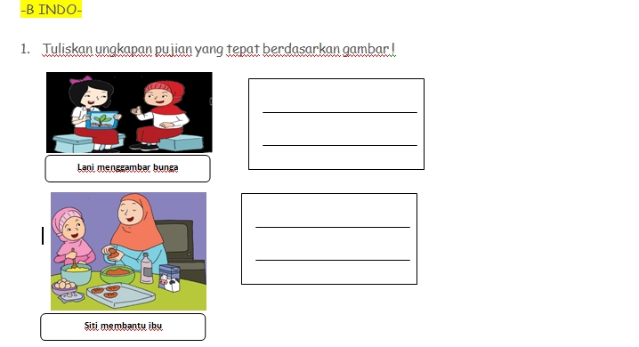 Soal Latihan Kelas 1 Sd Mi Tema 5 Subtema 1 Semester 2