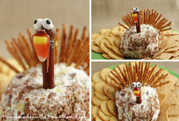 Cute cheeseball that looks like a turkey!