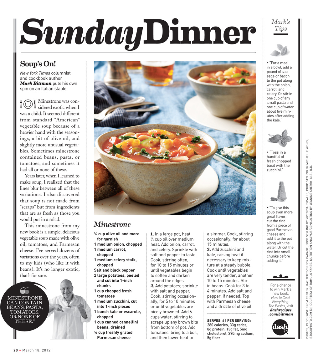 kat teutsch: Parade Magazine Sunday Suppers! 2012 New Tears