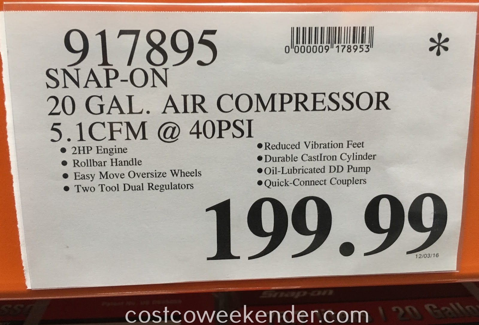 Costco 917895 Deal For The Snap On 20 Gallon Air Compressor At Costco Costco 917895 Deal For The Snap On 20 Gallon Air Compressor At Costco