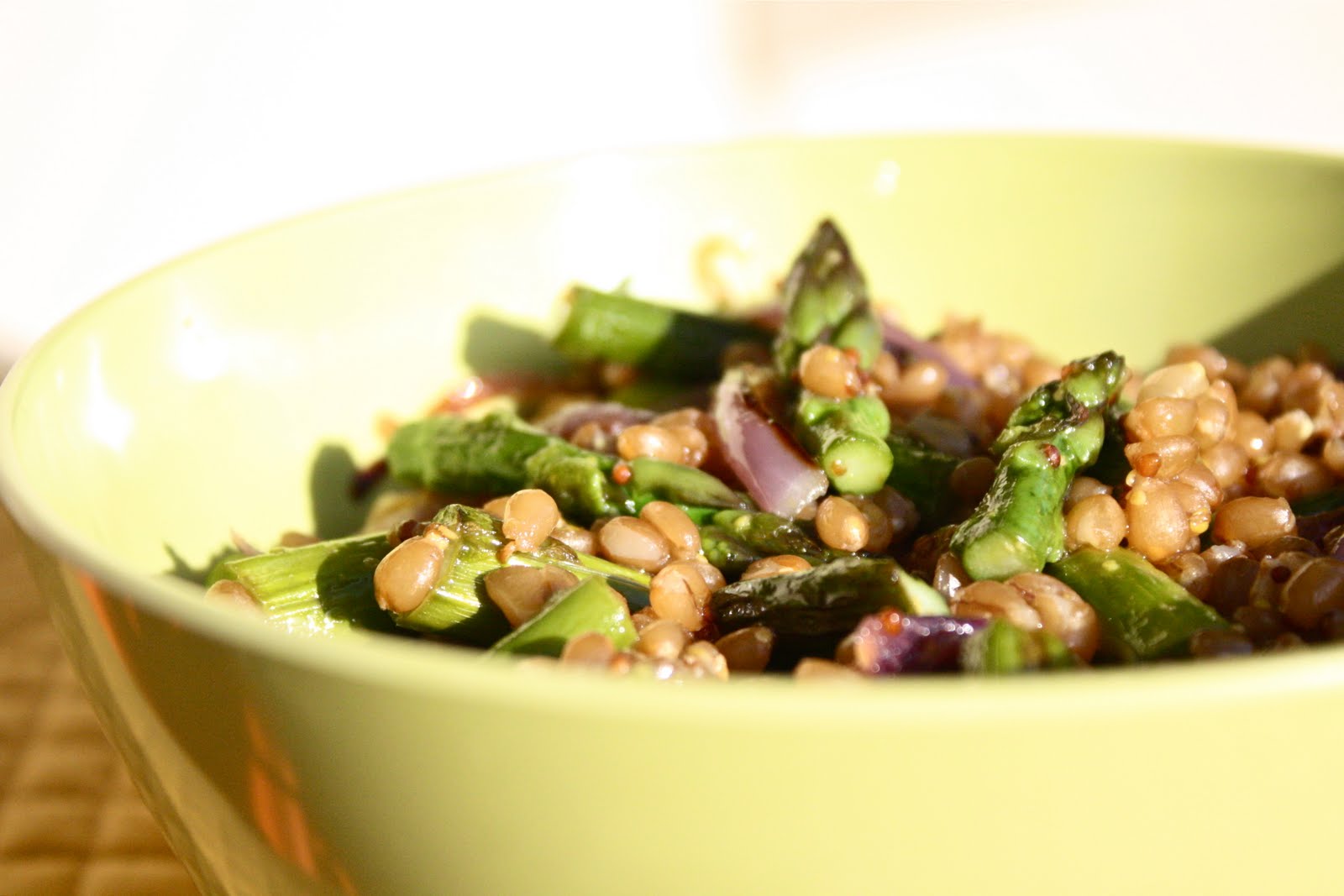 Vegalicious Asparagus and Red Onion Wheat Berry Salad
