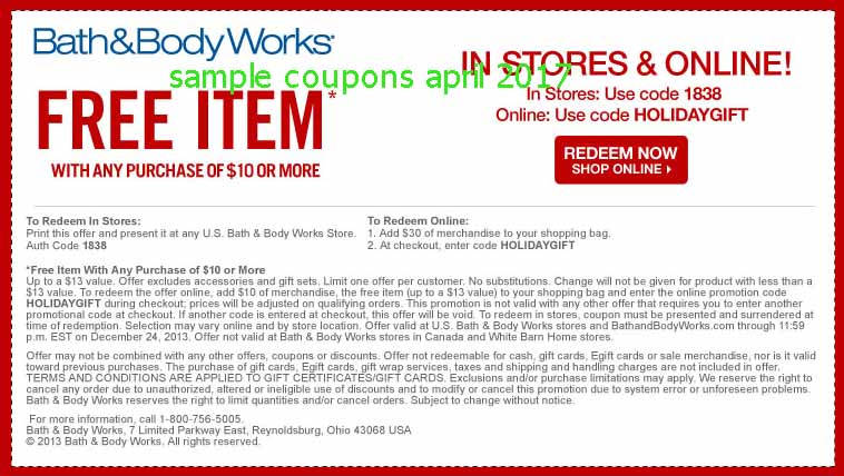 Bath & body works online coupons