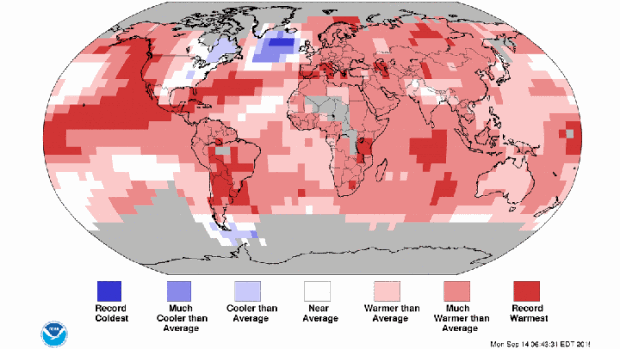 Sept 2015 Hotter Chennai Also Globally Excepting South Greenland