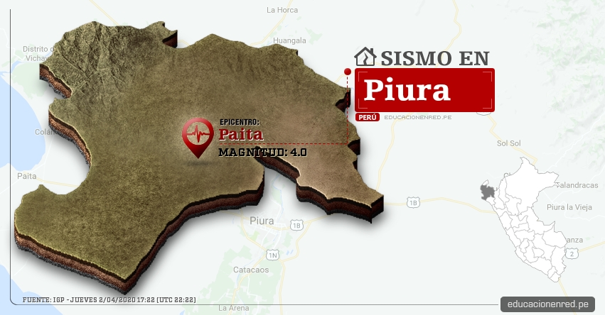 Temblor en Piura de Magnitud 4.0 (Hoy Jueves 2 Abril 2020) Sismo - Epicentro - Paita - IGP - www.igp.gob.pe Temblor en Piura de Magnitud 4.0 (Hoy Jueves 2 Abril 2020) Sismo - Epicentro - Paita - IGP - www.igp.gob.pe
