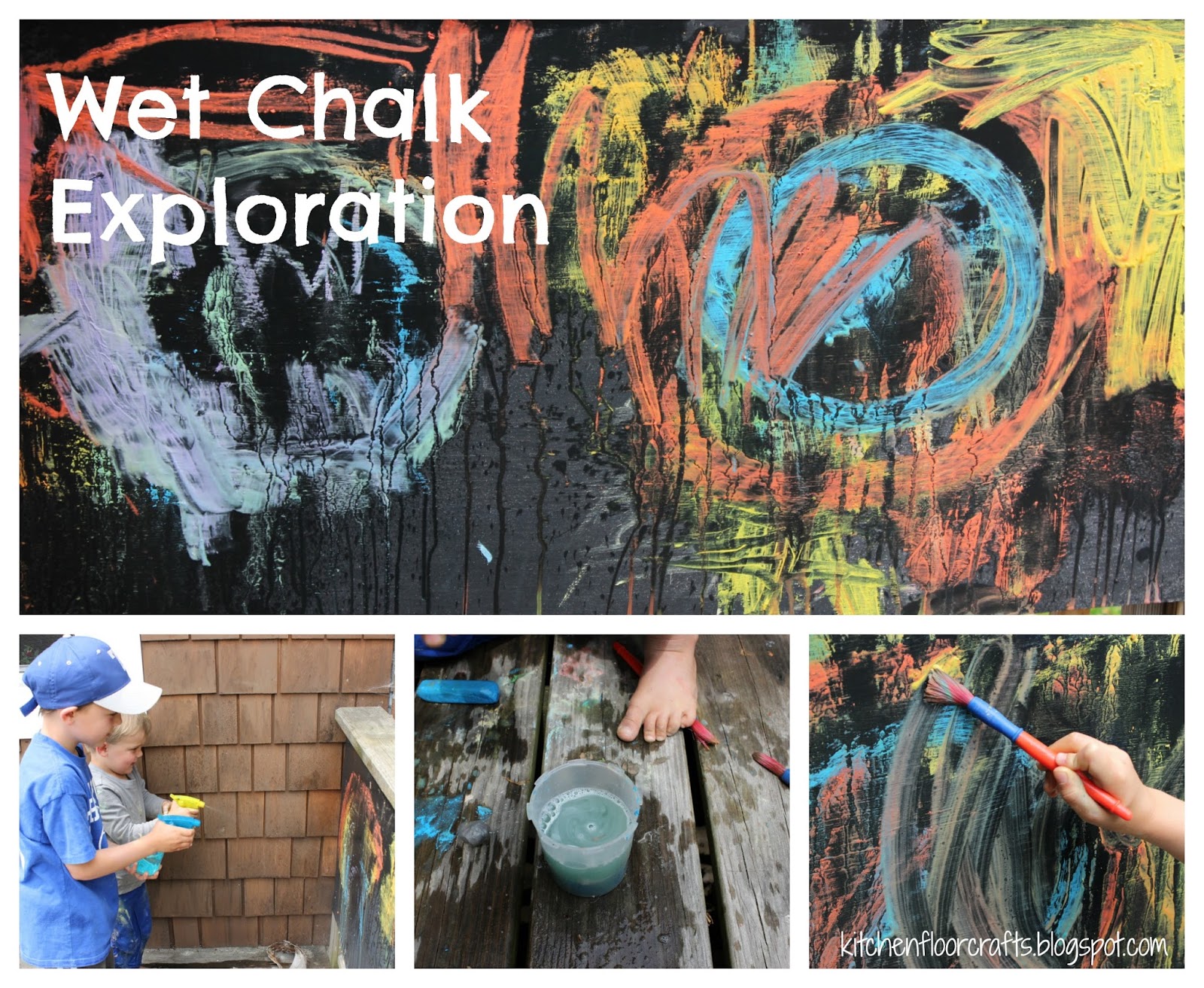 Kitchen Floor Crafts Wet Chalk Exploration