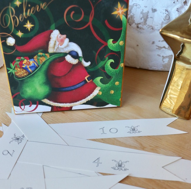 Advent calendar Christmas boxes number tags