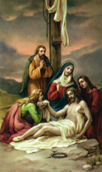 María recibe a Jesús bajado de la Cruz