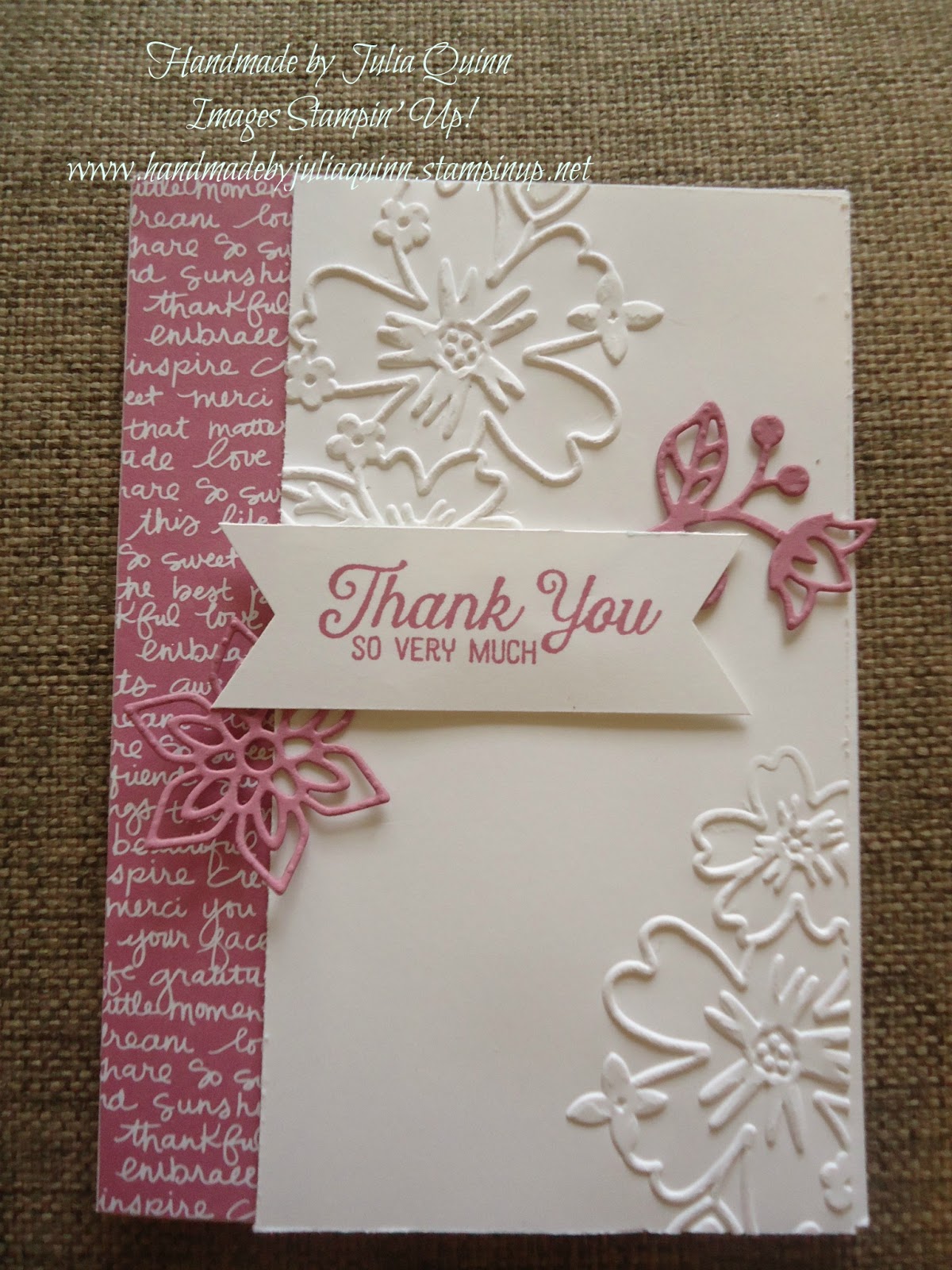 handmade by Julia Quinn Stampin' Up! Floral Affection Embossing Folders