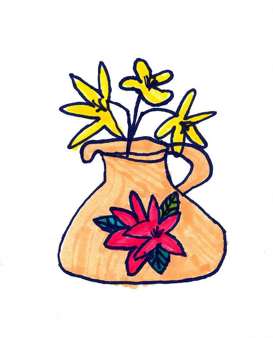 Art for Small Hands Drawing  Small Pots  with Flowers 
