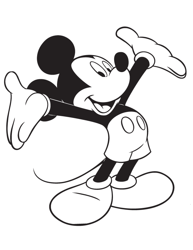 Gambar Mewarnai Mickey Mouse Untuk Anak PAUD dan TK