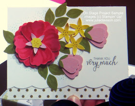 Cool Tip: Use Best Badge Punch to create Scallop Border! NEW Bunch of Blossoms Card from #OnStage2016 #stampinup www.juliedavison.com
