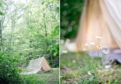 jeremy harwell, camping engagement photography session, outdoors, tents, river, trees, fire, bonfire, ruffled dress, spring engagement session ideas, summer engagement session ideas