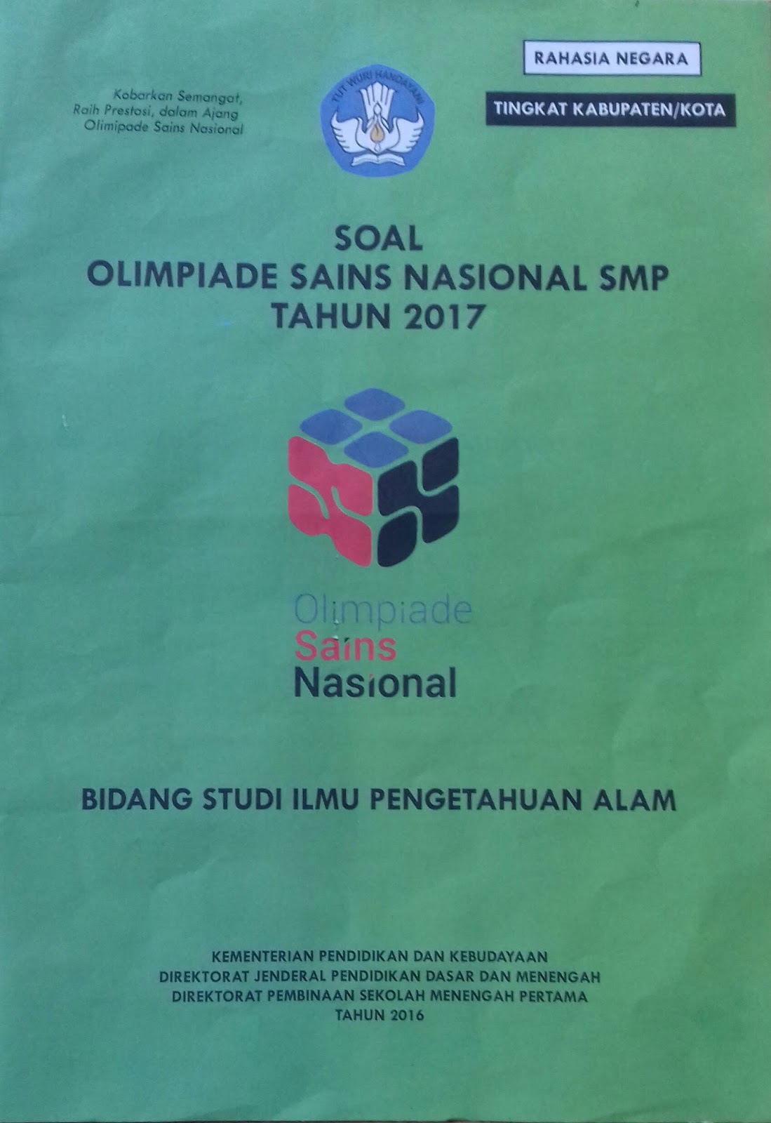 TAMAN KAPITA TERPADU Soal Olimpiade Sains Nasional (OSN