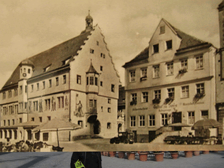 Nordlingen town hall and Zur Sonne in 1935