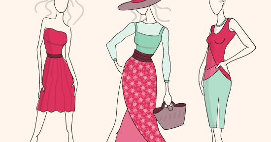 Dibujos sobre modelos de moda - vector | Vector Clipart