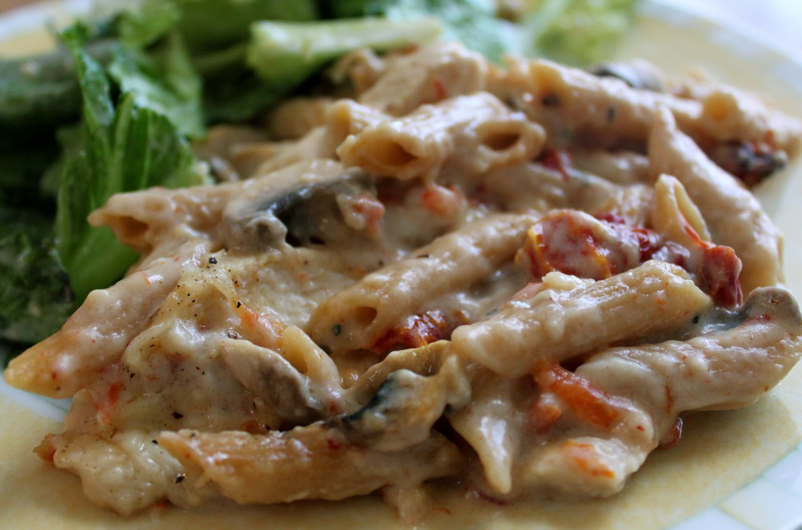 my nutritious dish baked penne with chicken and sundried tomatoes