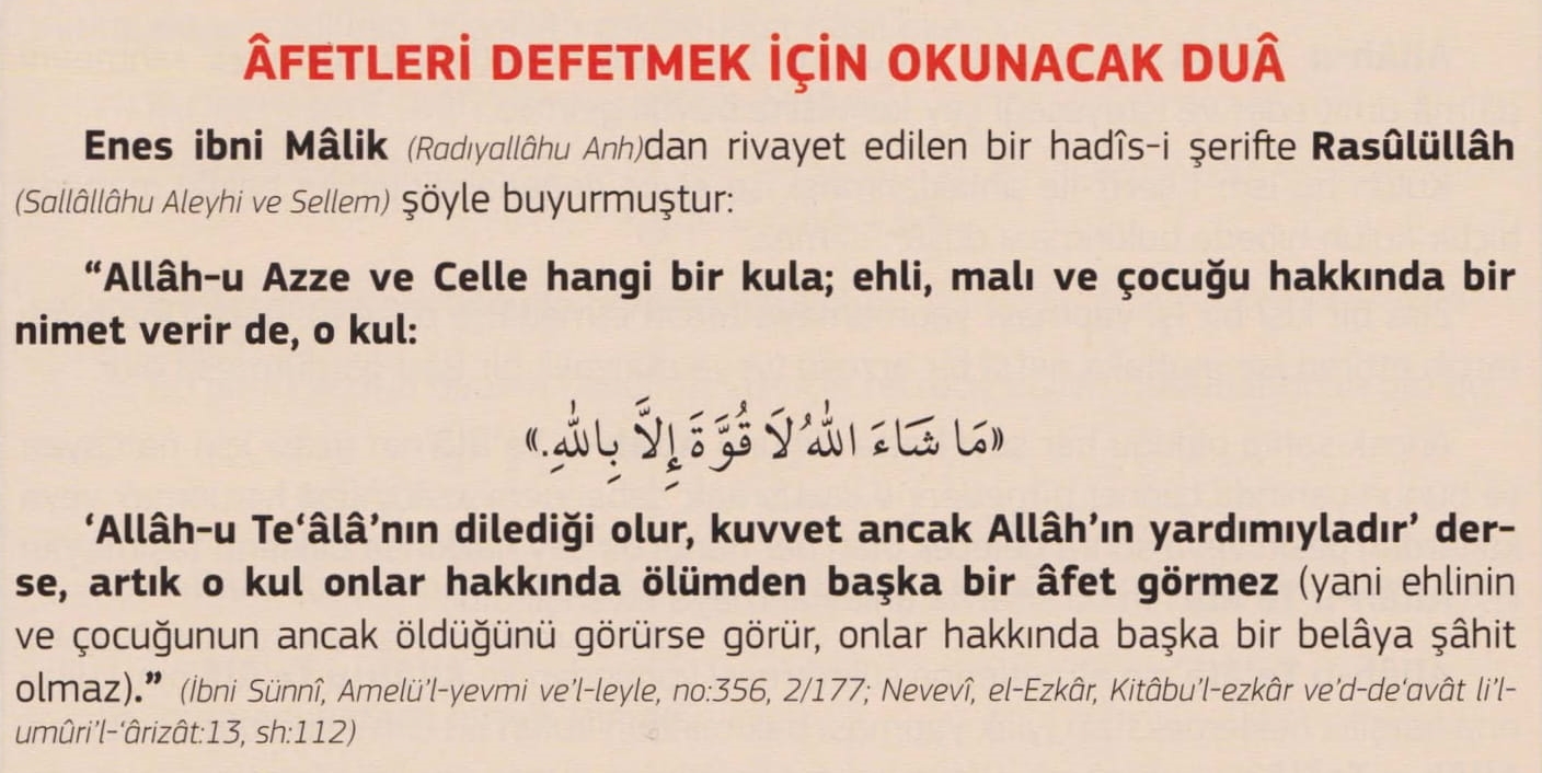 Afetleri Defetmek İçin Okunacak Dua Cübbeli Ahmet Hoca�dan Dua ve