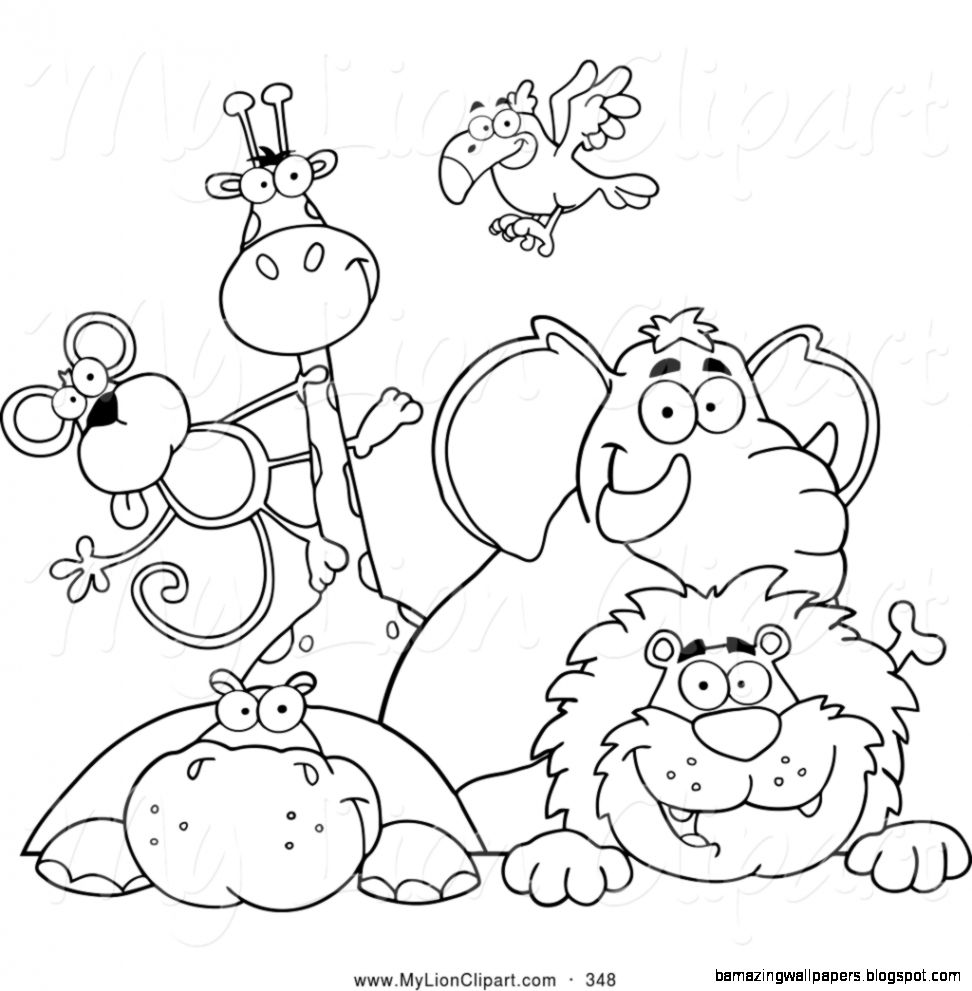 zoo animals clipart black and white  amazing wallpapers