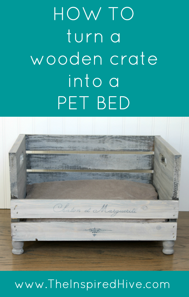 How to turn a wooden crate into a DIY pet bed.