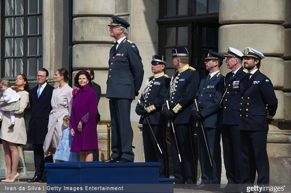 Princess Madeleine and Princess Elonore , Prince Daniel, Crown Princess Victoria, Princess Estelle, Queen Silvia and King Carl Gustaf XVI and Prince Carl Philip are seen during the celebration of the King's birthday at Palace Royale