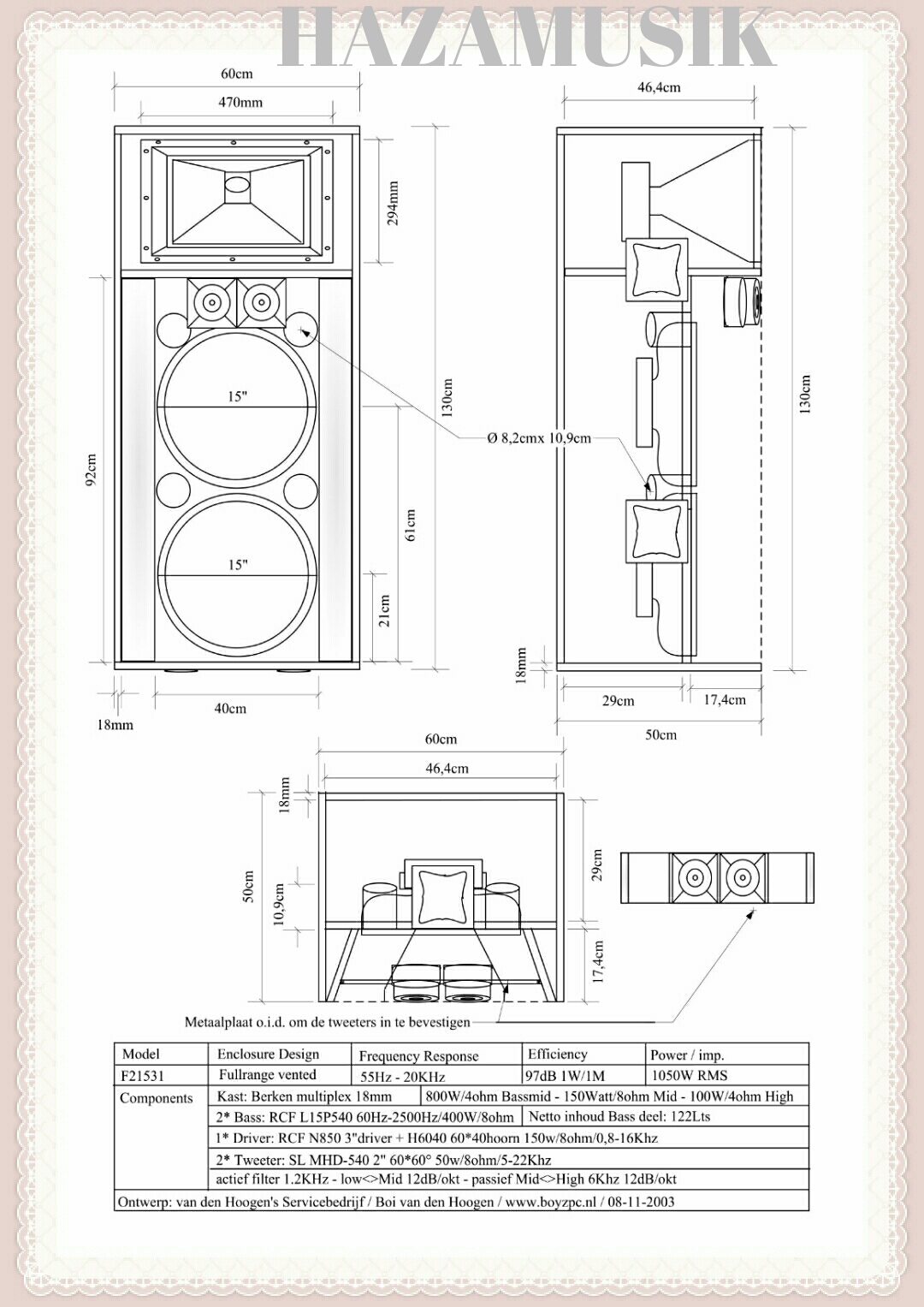 skema box speaker 15inch isi dua untuk lapangan maupun rumahan fl215