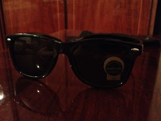 Sunglasses: Blues Brothers Wayfarer Dark Black Sun Glasses - Black