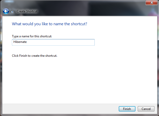 Type shortcut. Create shortcut. workstation is locked.