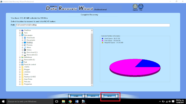 guardar los archivos a rescatar