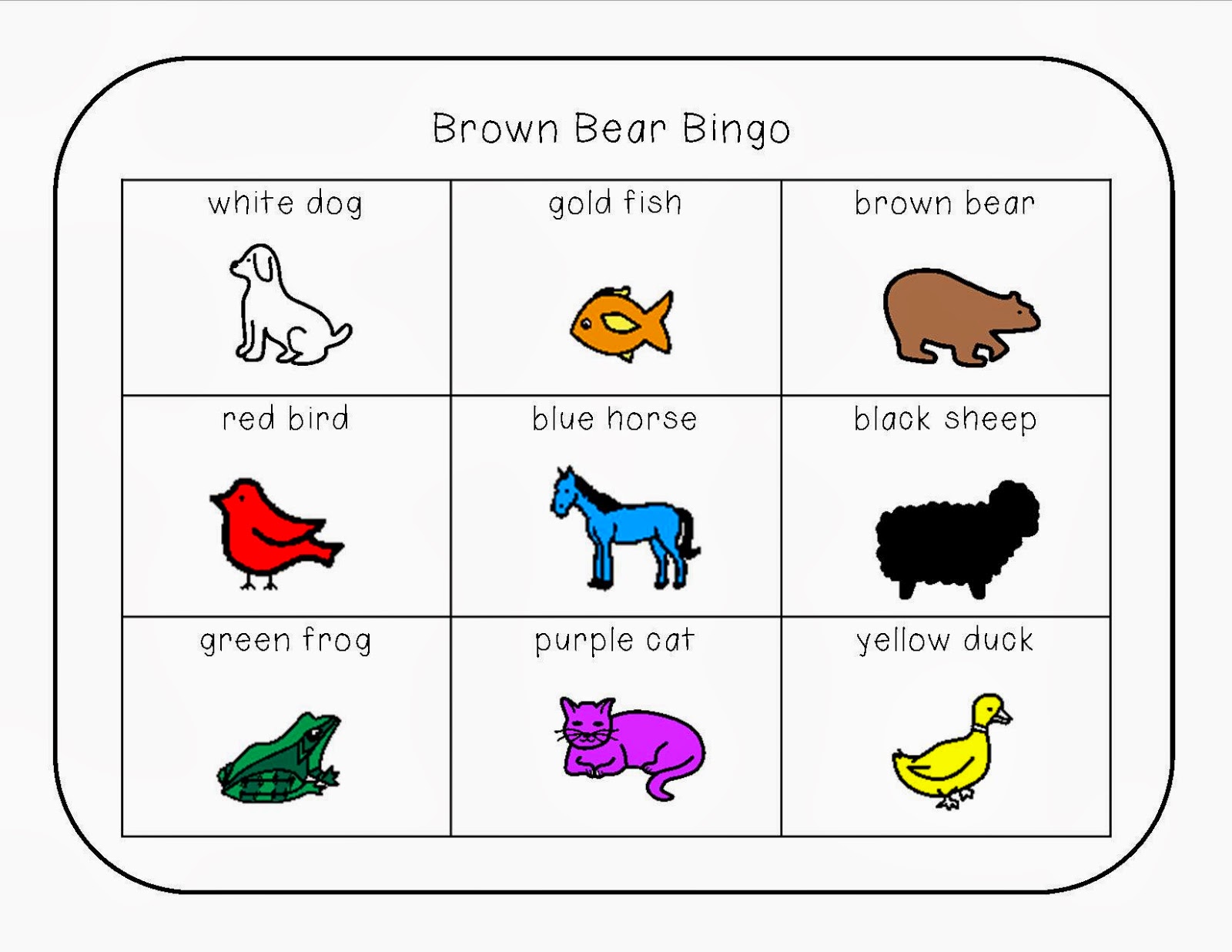 Black bear bingo