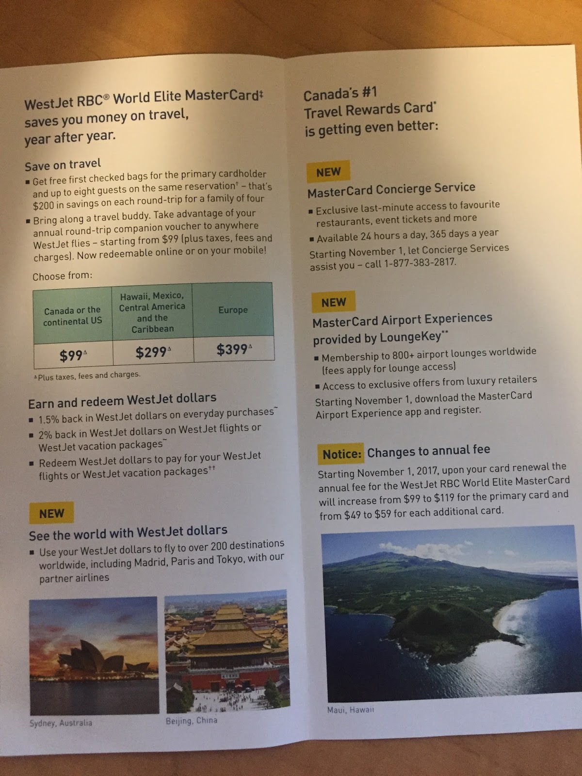 WestJet RBC World Elite MasterCard changes coming on November 1