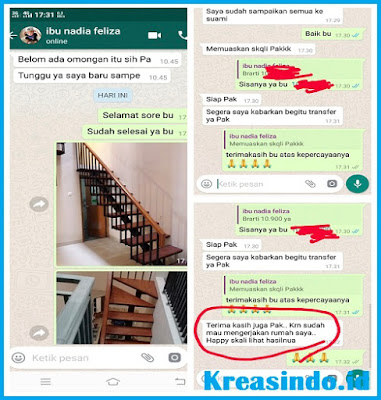 Tangga Trap Besi kombinasi Kayu Kamper pesanan Bu Nadia di Kelapa Gading Jakarta Utara