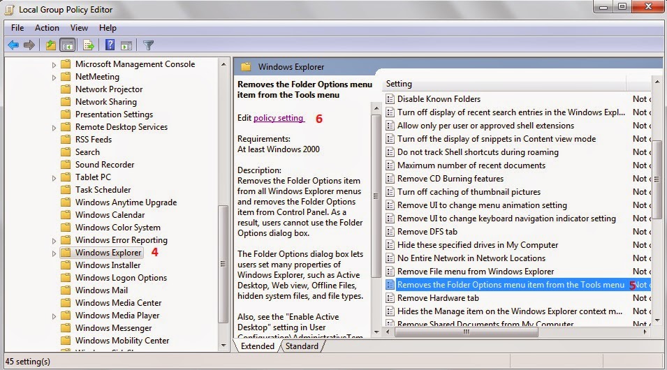Local policy editor. Gpedit.