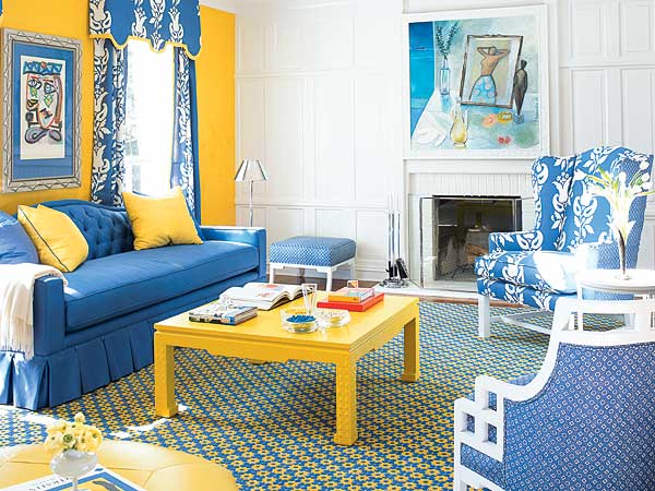 New Home Interior Design: Another Blue Living Room Collection