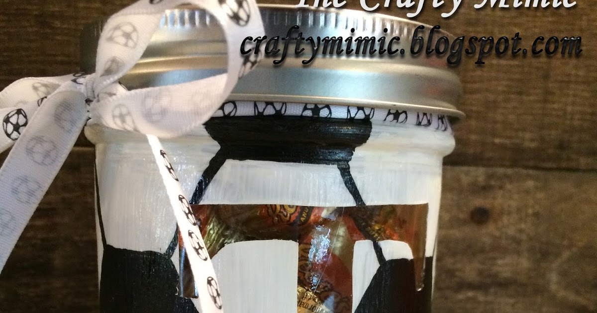 The Crafty Mimic Soccer Ball Painted Mason Jar w/ Acrylics