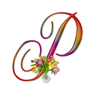 Abecedario de Colores con Tulipanes. Alphabet in Pastel Colors with Tulips.