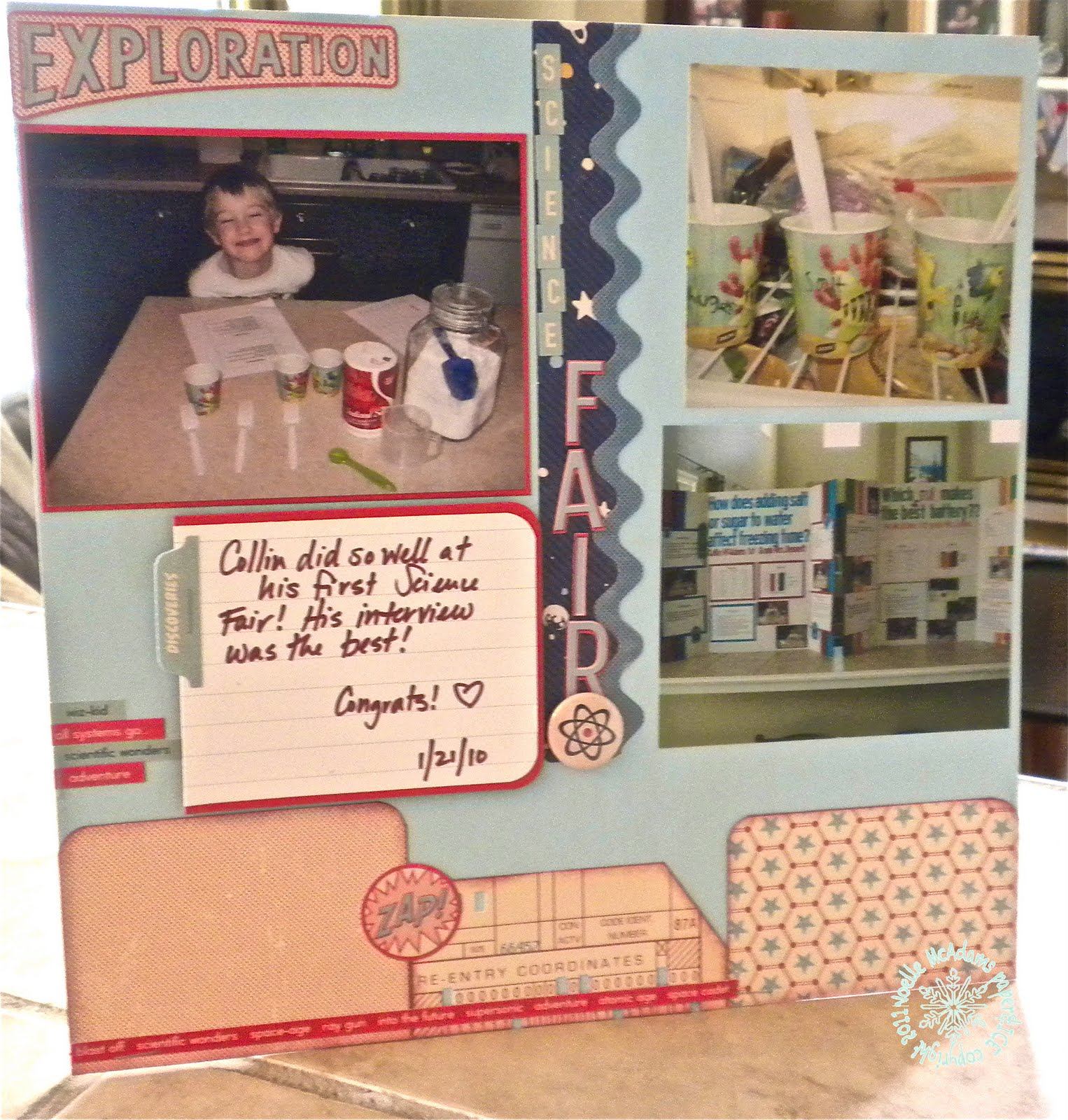 paper & ICE Science Fair Scrapbook pages