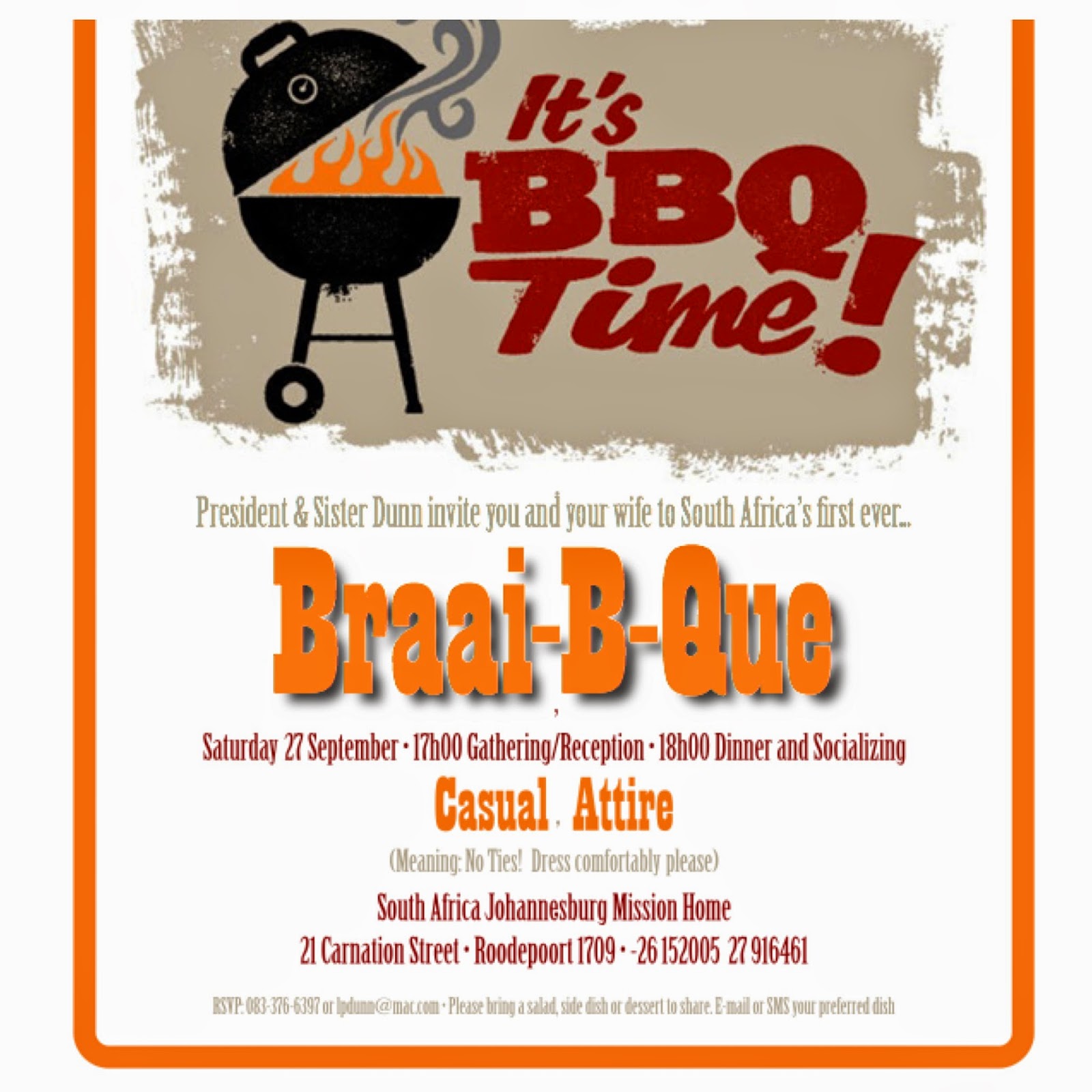 South Africa Johannesburg Mission It's BraaiBQue Time!