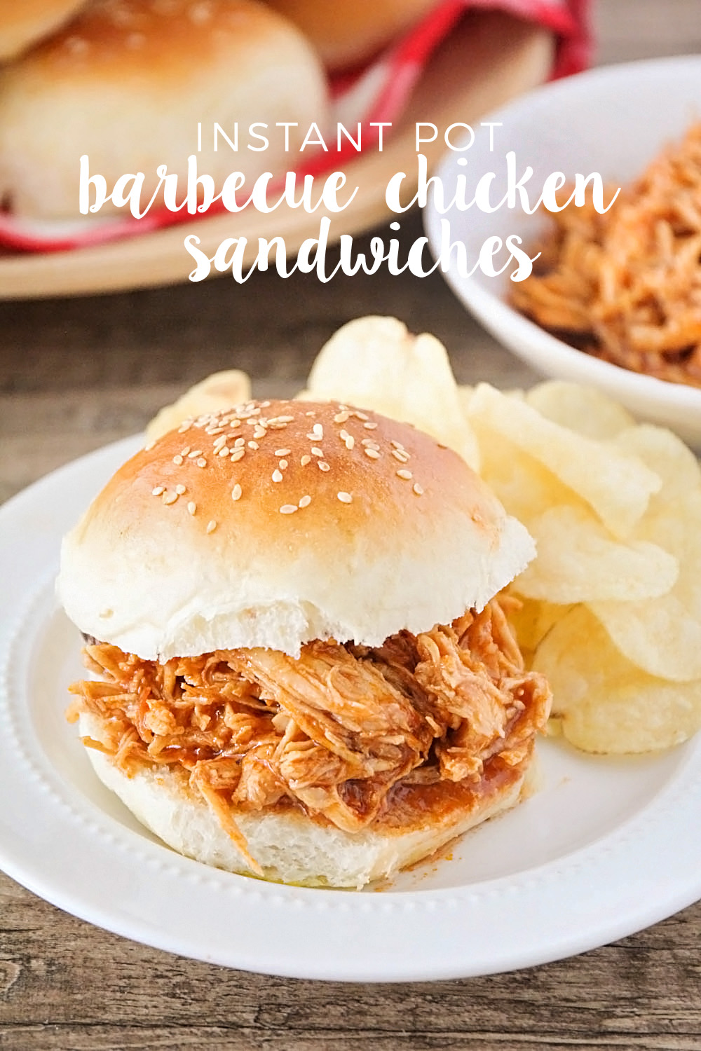 These instant pot barbecue chicken sandwiches are so juicy and flavorful, and so easy to make! 