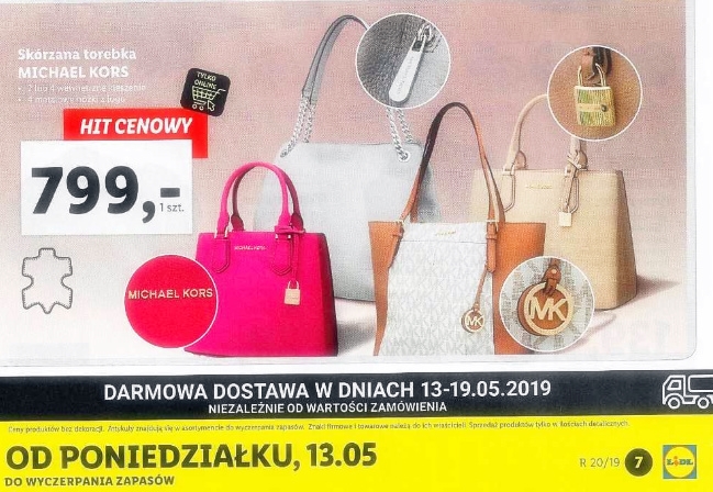 Torebki Michael Kors w LIDL POLSKA - MAJ 2018 dostępne TOREBEK