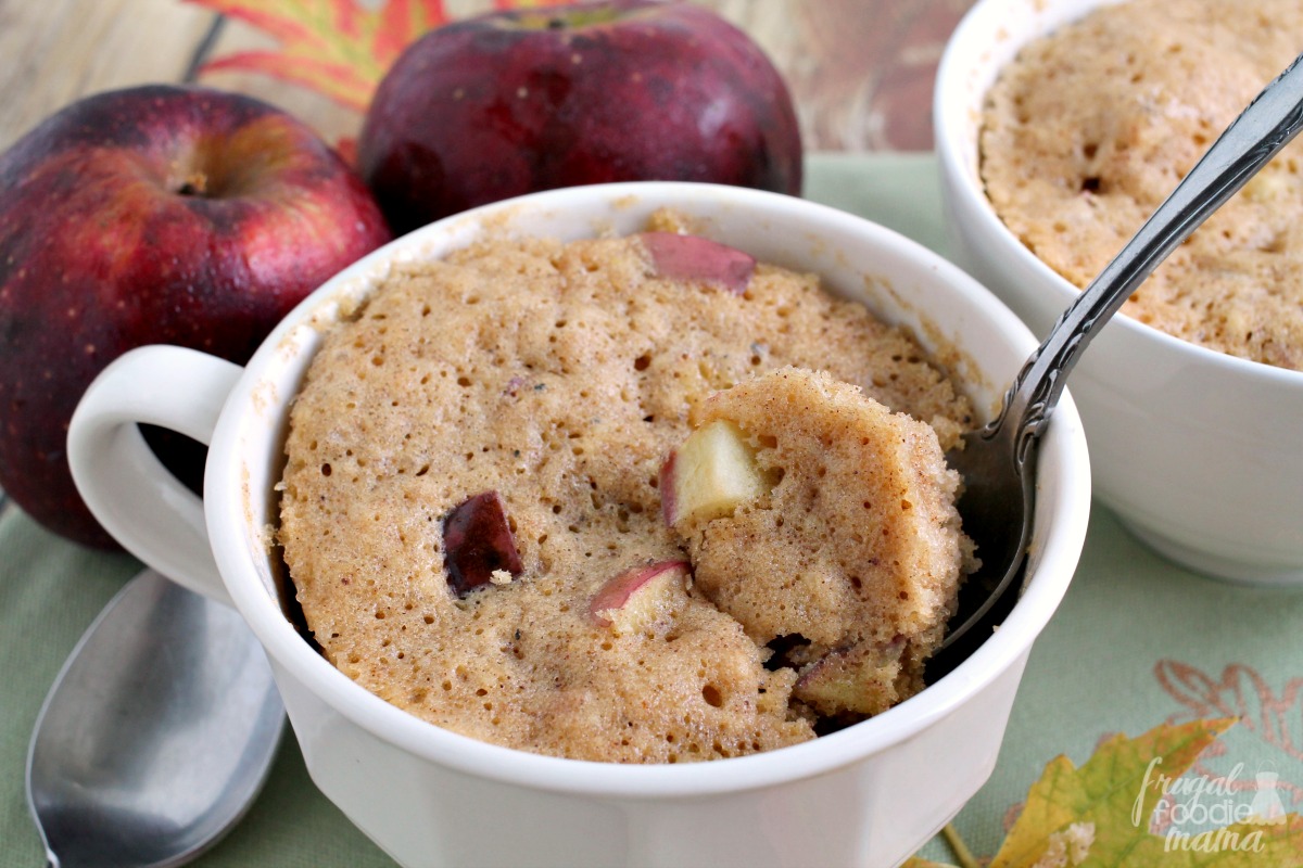 Frugal Foodie Mama Apple Chai Mug Cakes for Two