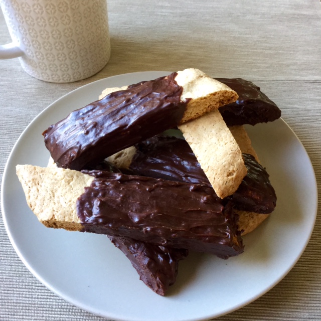 Home Cooked Vegan Chocolate Dipped Vanilla Biscotti