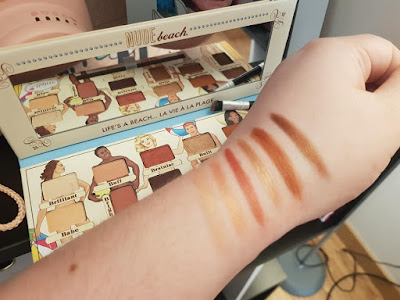 Eyeshadow Palette Nude Beach from theBalm swatches bottom