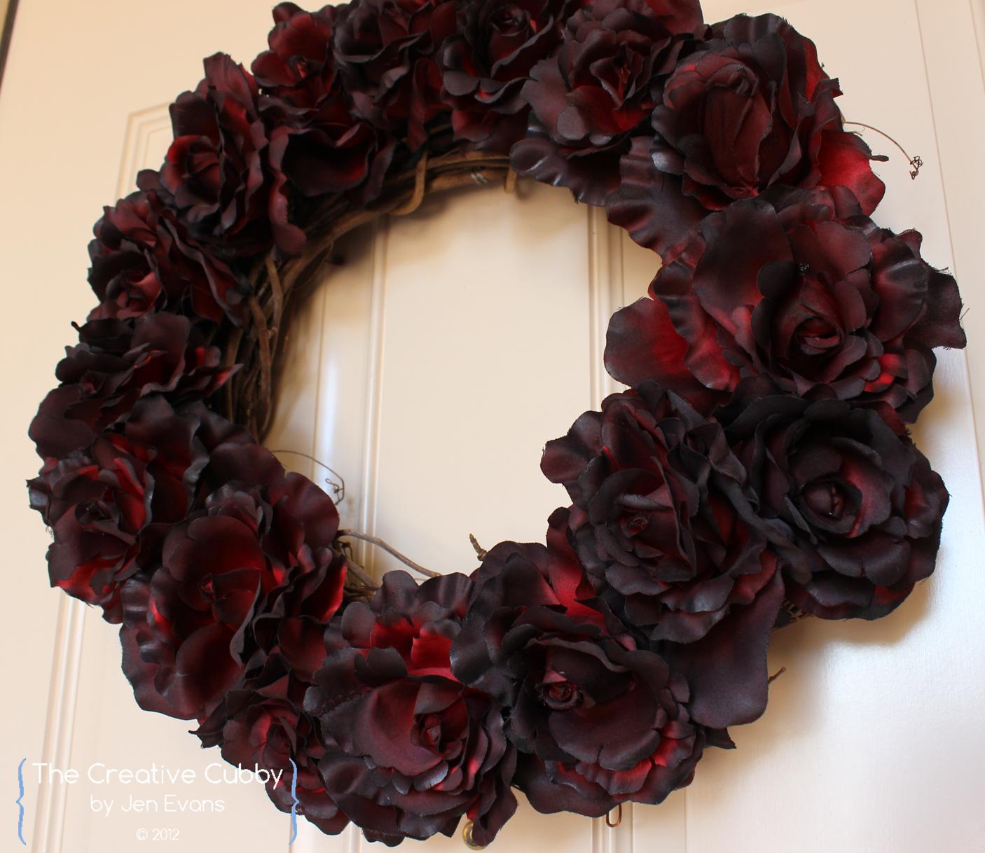 The Creative Cubby Dark Roses Halloween Wreath