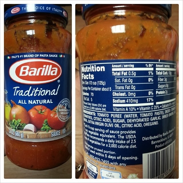 Shannon's Lightening the Load Barilla Traditional Pasta Sauce