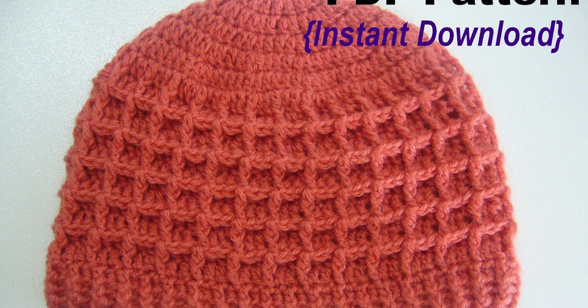 Crochet Waffle Stitch Hat Pattern