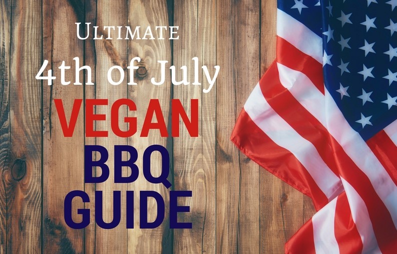 4th of July Vegan BBQ Guide banner with American flag
