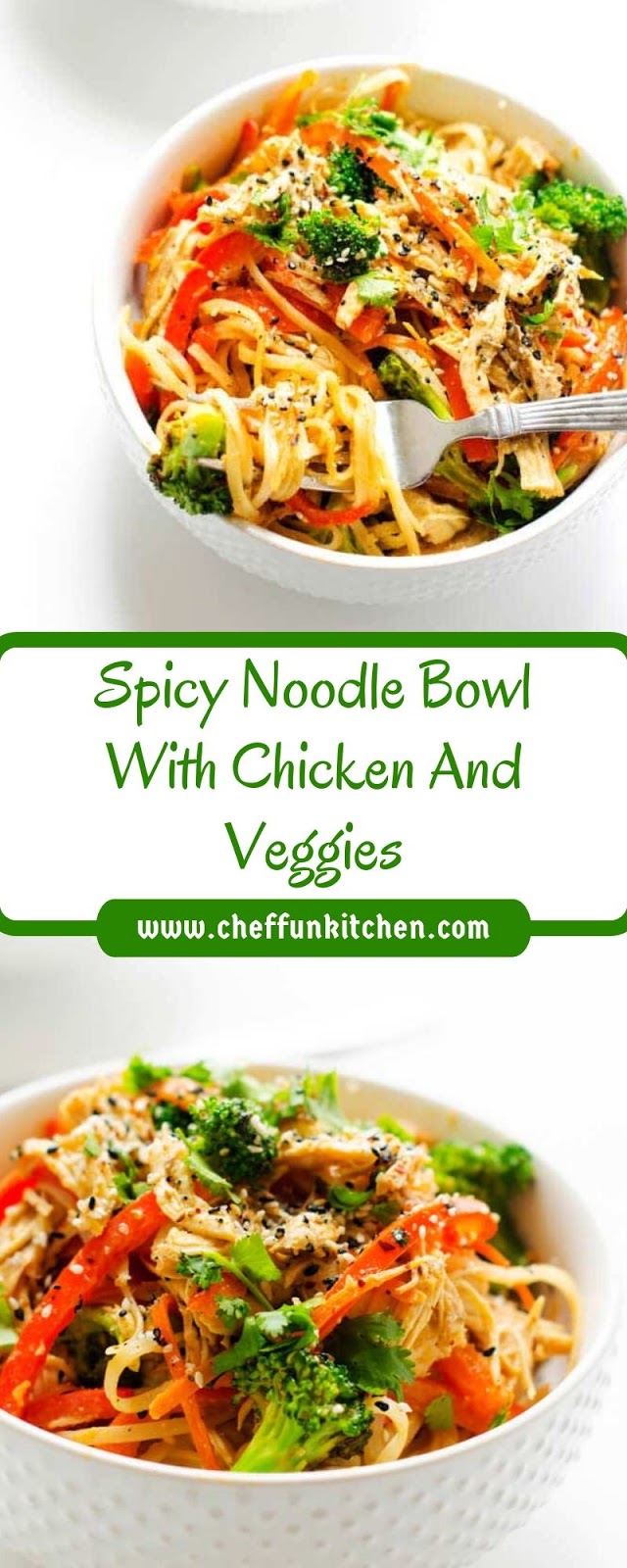 Spicy Noodle Bowl With Chicken And Veggies