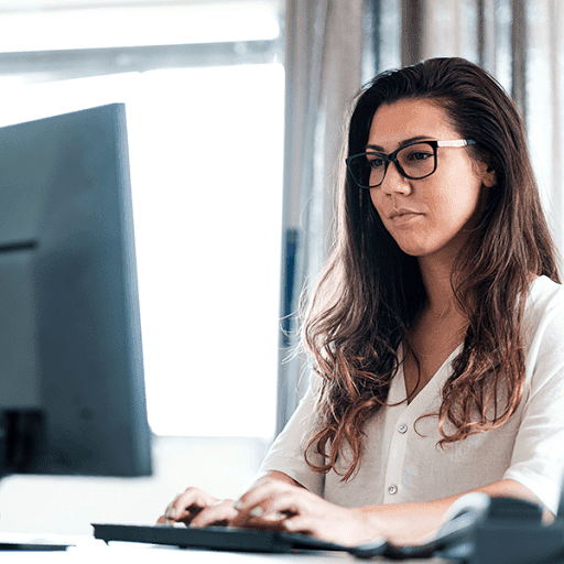 looking at computer